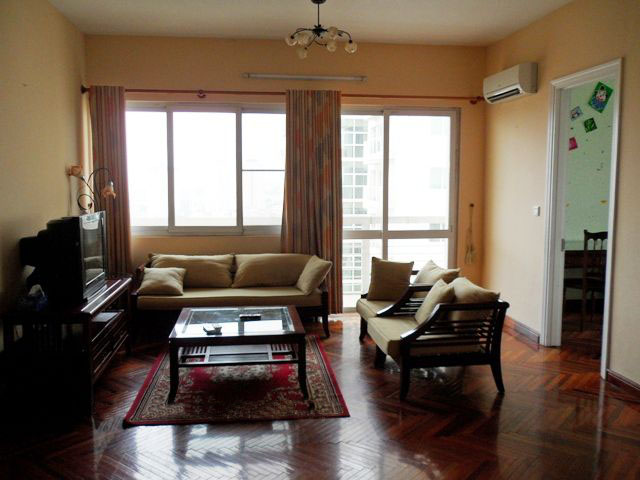 3 bedroom apartment with large living room on high floor for rent in E4 tower, Ciputra Hanoi