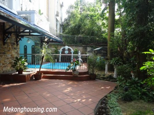 Luxury villa with 4 bedrooms, out-door swming pool, playground, garage for rent in To Ngoc Van street, Tay Ho district, Hanoi 1