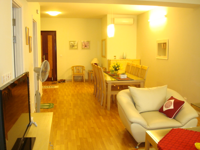 Nicely furnished 3 bedroom apartment with nice view for rent in E5 tower, Ciputra Hanoi