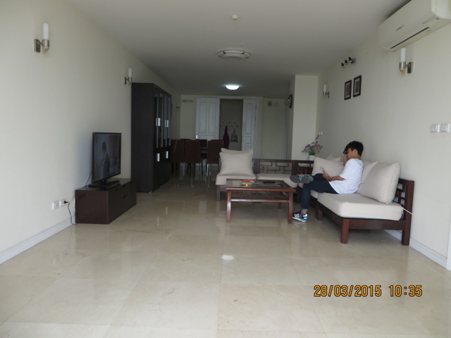 Nicely furnished apartment with 3 bedroom on high floor for rent in P1 building, Ciputra Hanoi