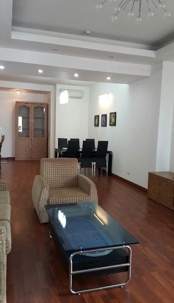 3 bedroom with a total living area of 123 on the high building is for rent in E5 area of Ciputra Hanoi.